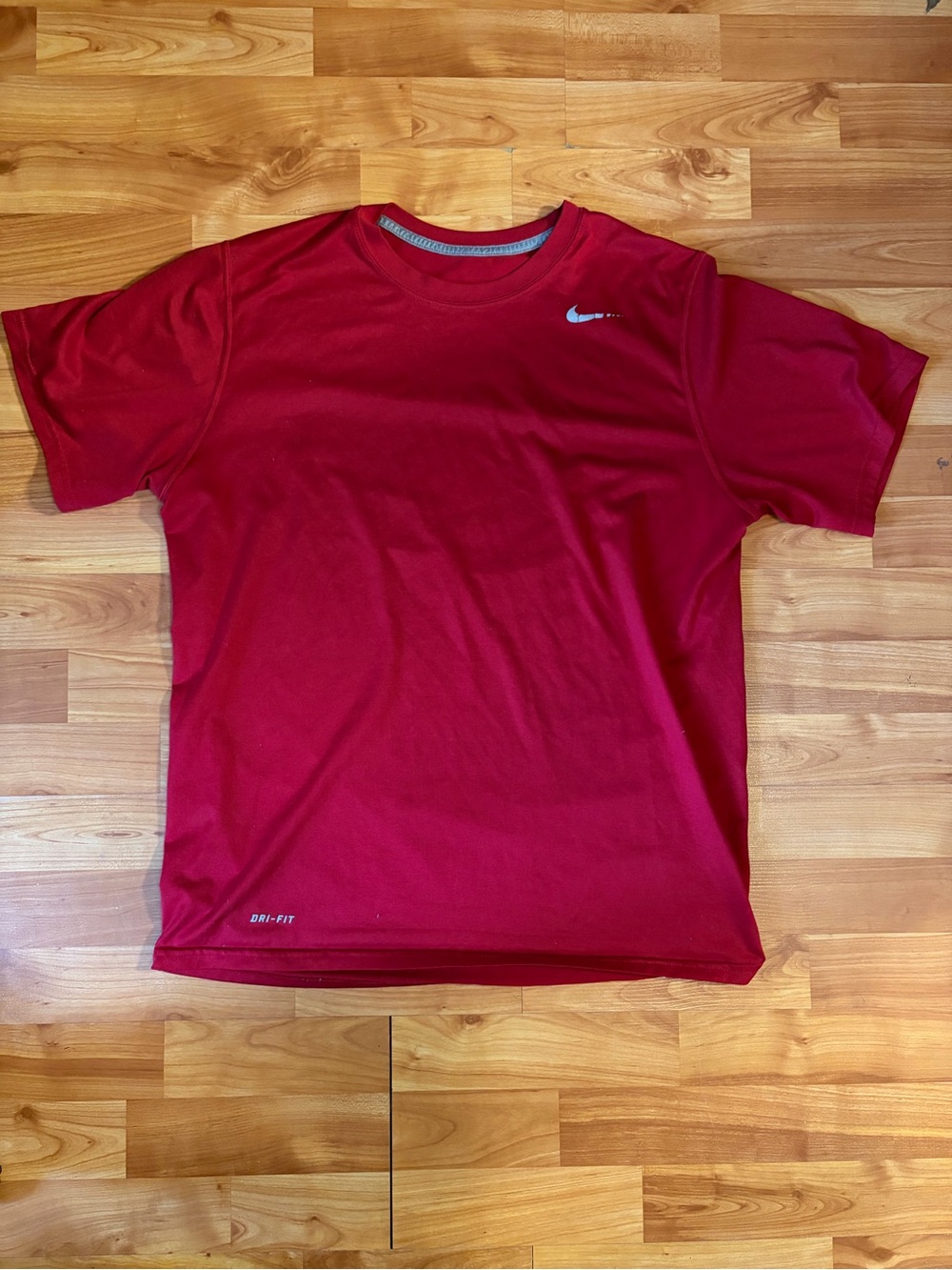 Nike Men's Short Sleeve Red Dri-Fit Tee